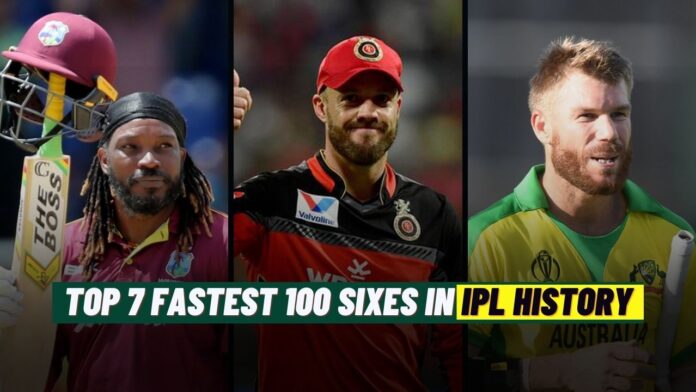 Top 7 fastest 100 sixes in IPL history